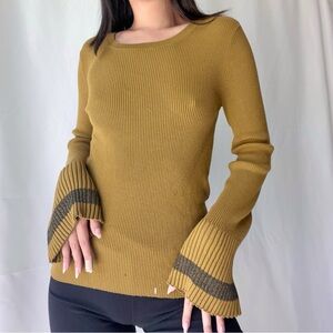 Vintage Ann Taylor Slinky Bell Sleeve Rib Sweater